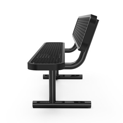 Flash Furniture Sigrid Steel 3-Seat Outdoor Bench, Black (SLFAG4HUT2H48LB)