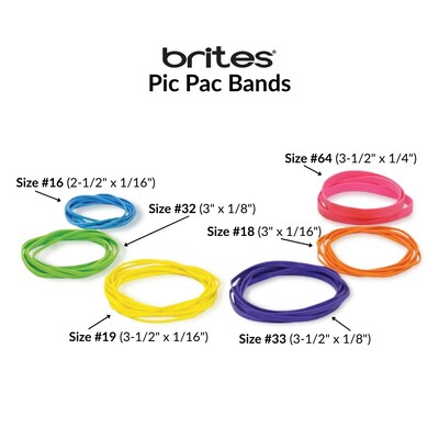 Alliance Brites Pic-Pac Multi-Purpose Assorted Rubber Bands, Assorted Colors (07706)