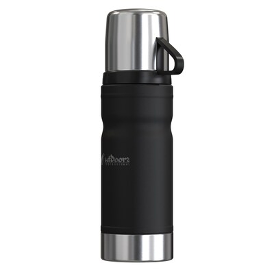 Outdoors Professional Stainless Steel Vacuum Insulated Termo Go Water Bottle, 25.3 oz., Black (OUTD9324)