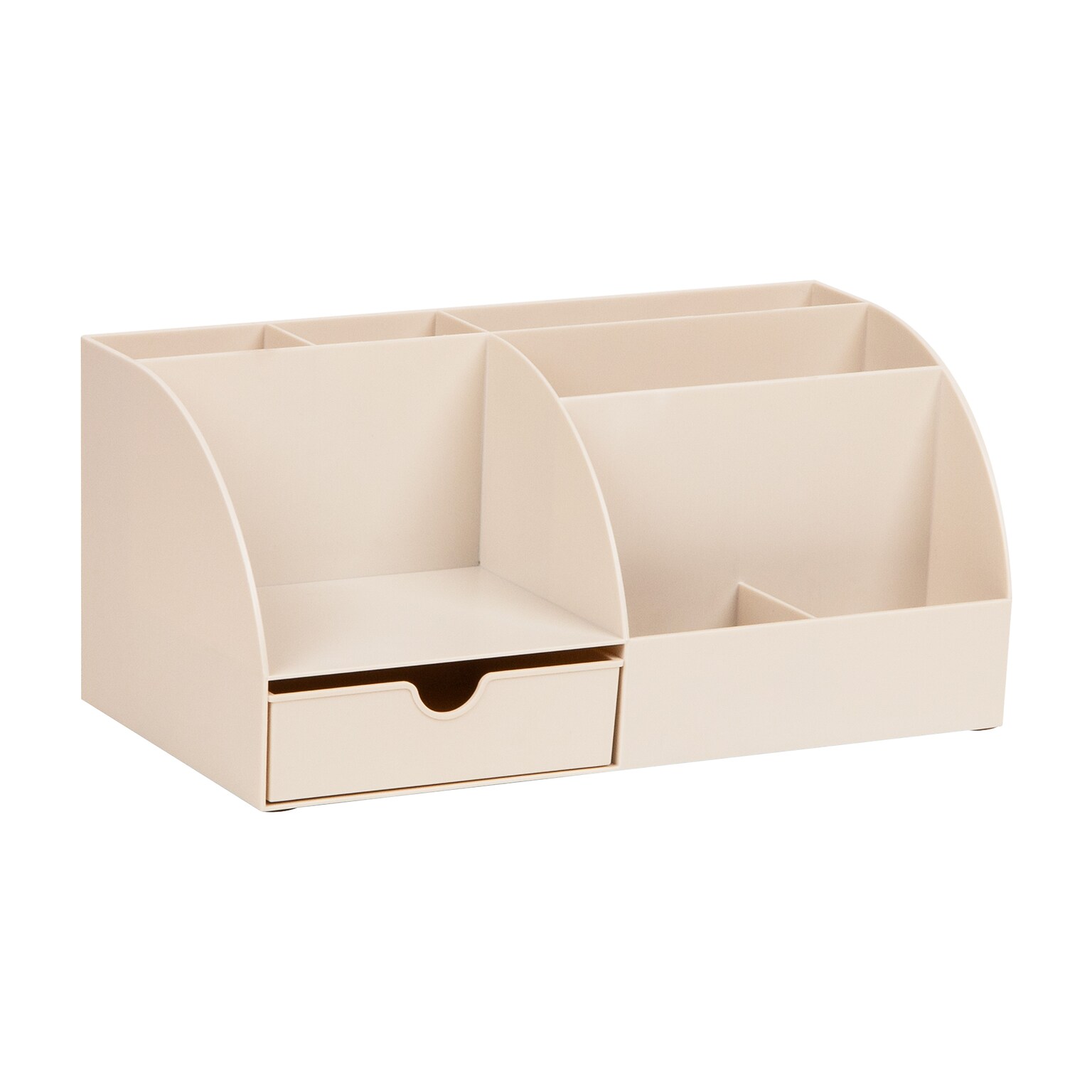 Staples 7-Compartment Plastic Desk Organizer, Warm White (ST63873)