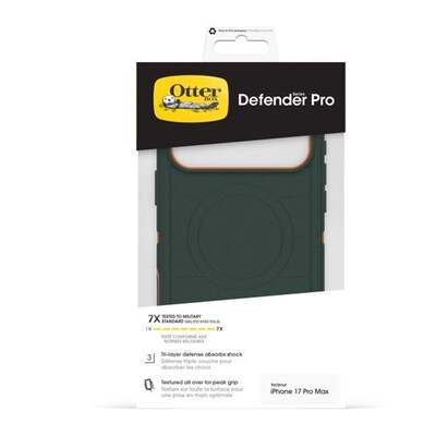 OtterBox Defender Series Pro MagSafe Phone Case for Apple iPhone 17 Pro Max, Shock Absorbing, Green Intrigue (77-98436)