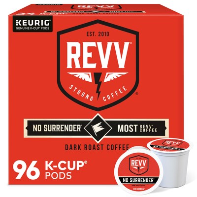 Revv Coffee No Surrender Coffee Keurig® K-Cup® Pods, Dark Roast, 96/Carton (6873CT)