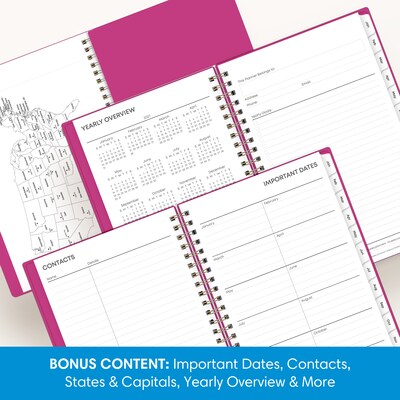 2027 Blue Sky 5" x 8" Weekly & Monthly Planner, Fuchsia (164285)