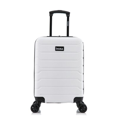 InUSA Trend 20 Hardside Carry-On Suitcase, 4-Wheeled Spinner, TSA Checkpoint Friendly, White (IUTRE
