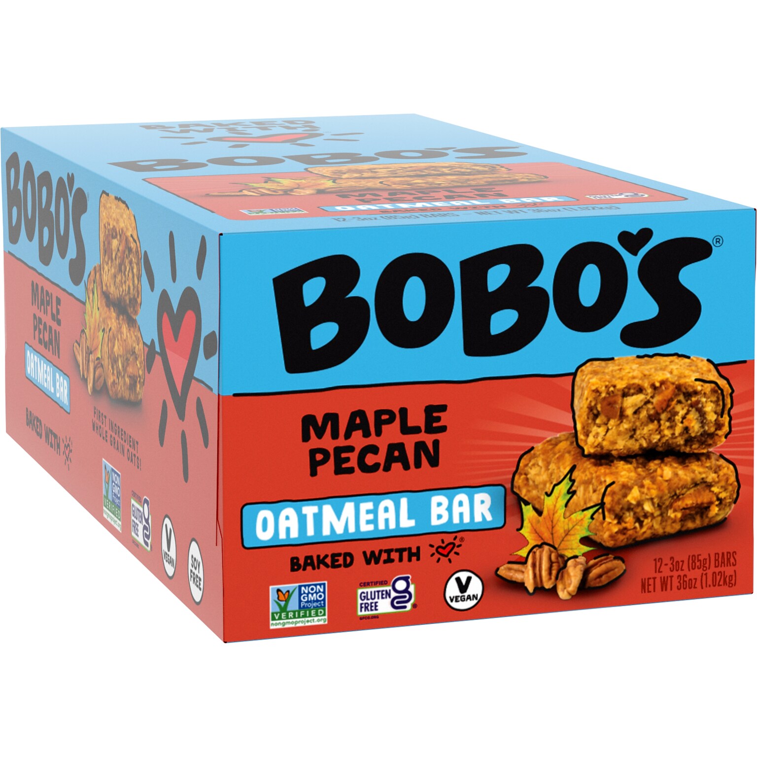 Bobos Gluten-Free Maple Pecan Oat Bar, 36 oz., 12 Bars/Box (112-D)