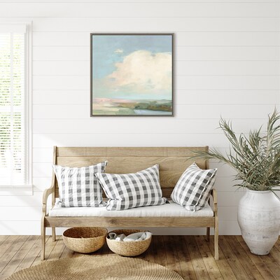 Amanti Art Colorful Horizon II Blue by Julia Purinton Framed Canvas Wall Art Print, 30" x 30" (A42678027455)
