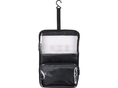 G Force 6.75 12-Piece Plastic Toiletry Bag Kit, Black/Clear (36023)
