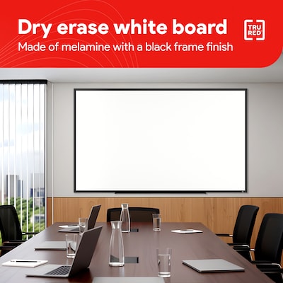 TRU RED™ Melamine Dry Erase Board, Black Frame, 5' x 3' (TR59359)