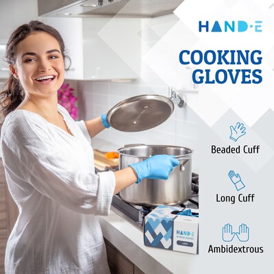 Hand-E Blue Nitrile Disposable Gloves, Latex-Free, Powder-Free, X-Small, 200 Count (HND-82855)