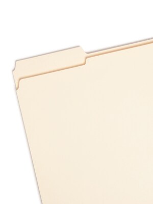 Smead Reinforced File Folder, 3 Tab, Letter Size, Manila, 100/Box (10434)