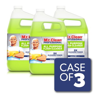 Mr. Clean Professional All Purpose Floor Cleaner, Lemon Scent, 1 Gallon, 3/Carton (PGC02621)