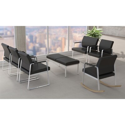 Lorell Healthcare Reception Guest Chair, 24.4"W x 19.3"D x 34.3"H, Black (LLR66996)