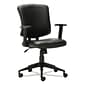 Alera® Height Adjustable Arm Ergonomic Leather Swivel Task Chair, Black (ALETE4819)
