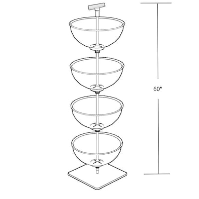 Azar Four-Tiered 16W Bowl Floor Display, Clear (751604)