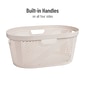 Mind Reader 10.57-Gallon Laundry Basket with Handles, Plastic, Ivory (HHAMP40-IVO)
