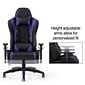 Quill Brand® Emerge Vartan Bonded Leather Gaming Chair, Blue/Black (53242)