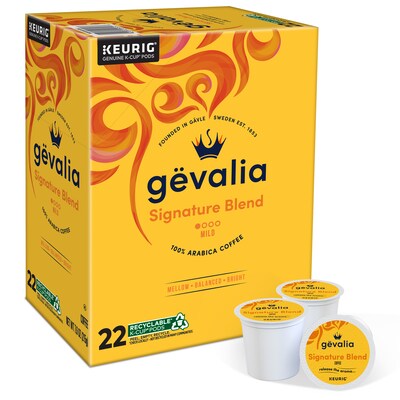 Gevalia Signature Blend Coffee Keurig® K-Cup® Pods, Light Roast, 22/Box (5305)