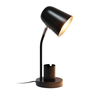 Simple Designs Sleek Essentials LED Desk Lamp, 15.75, Black Metal (LT2128-BLK)