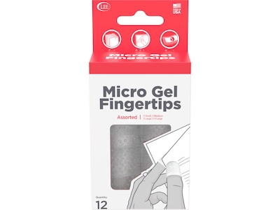 Lee Assorted Sizes Fingertips, Clear, 12/Pack (LEE41410)