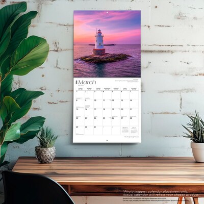 2026 BrownTrout New England Lighthouses 12" x 12" Monthly Wall Calendar (9798330704378)