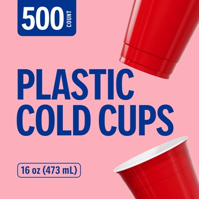 Perk™ Plastic Cold Cup, 16 Oz., Red, 500/Carton (PK54359CT)