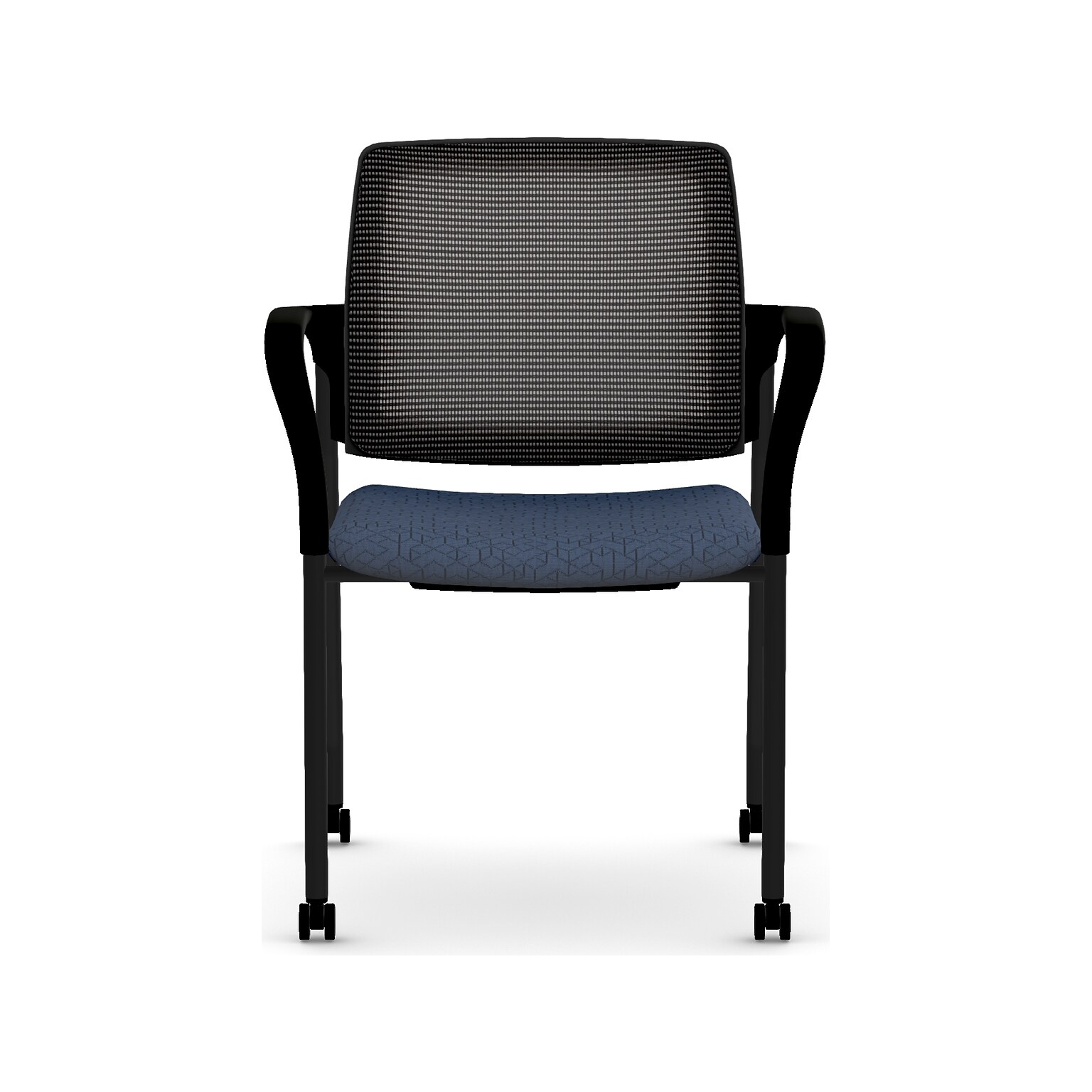 HON Ignition Fabric/Mesh Multipurpose Stacking Chair, Navy/Black (HIGS6.F.H.IM.APX13.T)