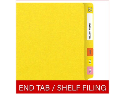 Medical Arts Press Heavy-Duty End Tab File Folder, Straight Cut, Letter-Size, Yellow, 40/Box (S-09459-YLW)