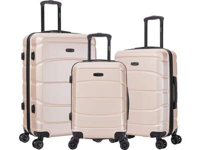 DUKAP Sense 3-Piece Hardside Spinner Luggage Set, TSA Checkpoint Friendly, Champagne (DKSENSML-CHA)