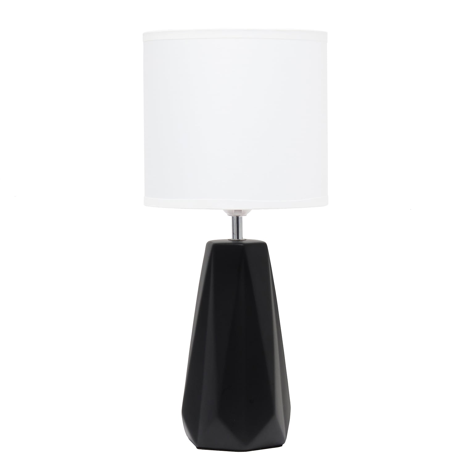 Simple Designs Ceramic Prism Table Lamp, Black (LT2082-BLK)