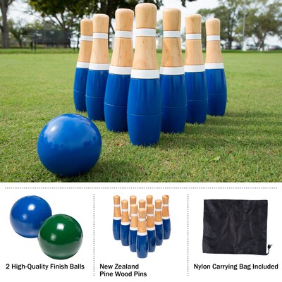 Hey! Play! 8 Inch Wooden Lawn Bowling Set (886511832381)