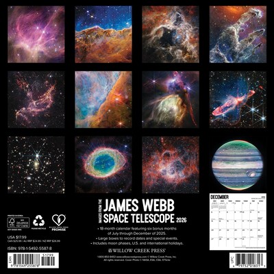 2026 Willow Creek James Webb Space Telescope 12 x 12 Monthly Wall Calendar (55878)