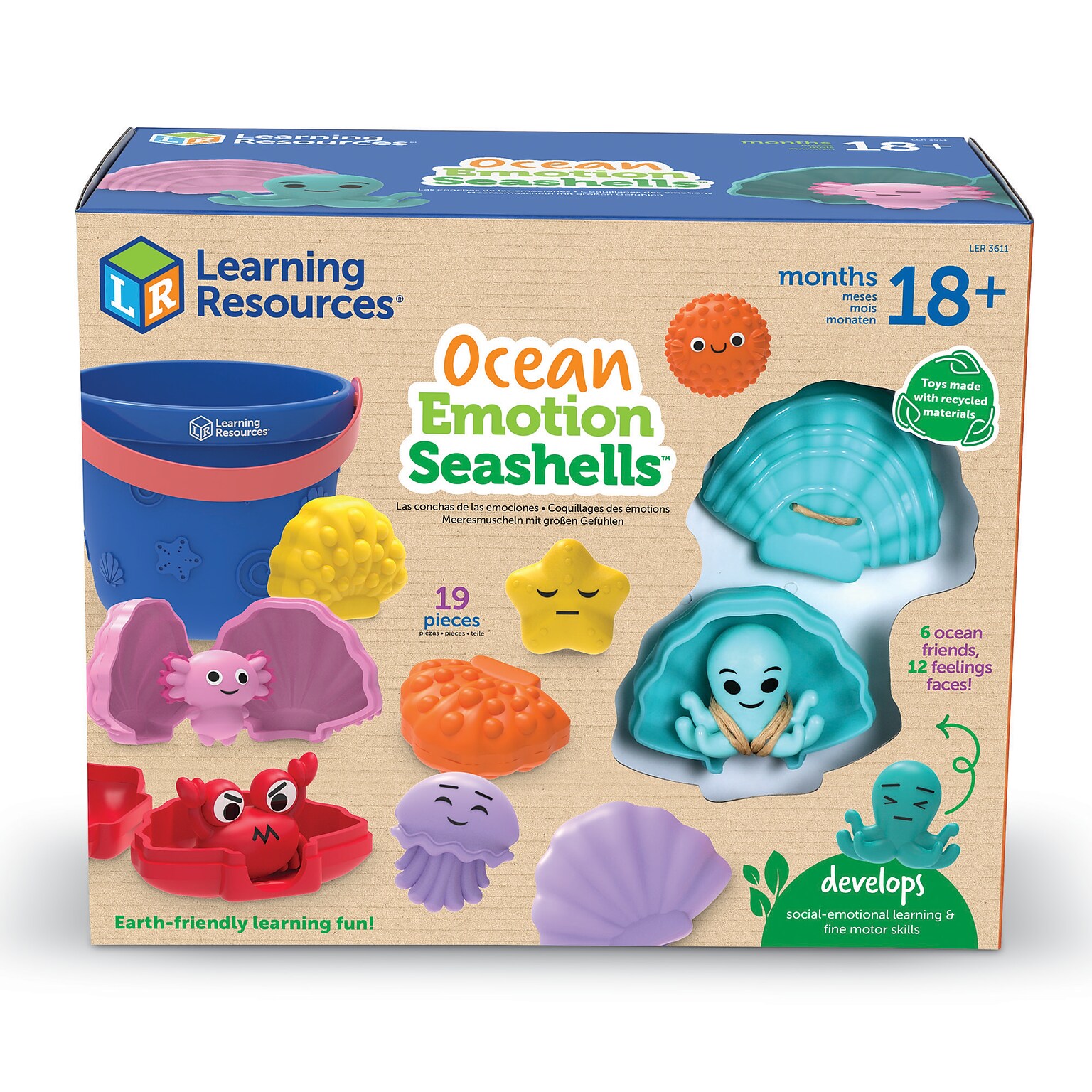 Learning Resources Ocean Emotions Seashells, Multicolored (LER3611)