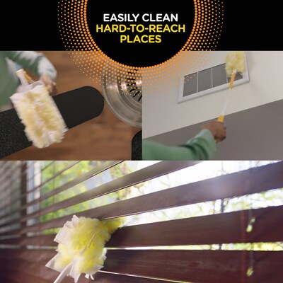 Swiffer 360 Heavy Duty 3 ft. Telescoping Duster Kit, Yellow, 12 Dusters/Box (77300)