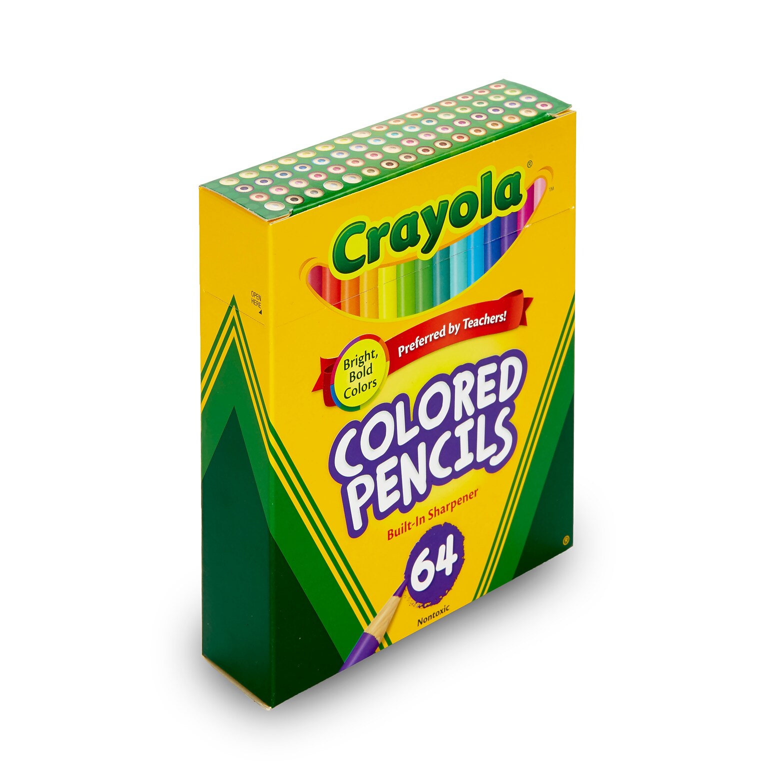 Crayola Kids Colored Pencil Set, Assorted Colors, 64 Pencils/Box (68-3364)