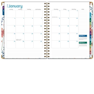 2026 Global Printed Products 8.5" x 11" Weekly & Monthly Planner, Paperboard Cover, Colorful Botanicals (FSHN-CY26-8511-30)