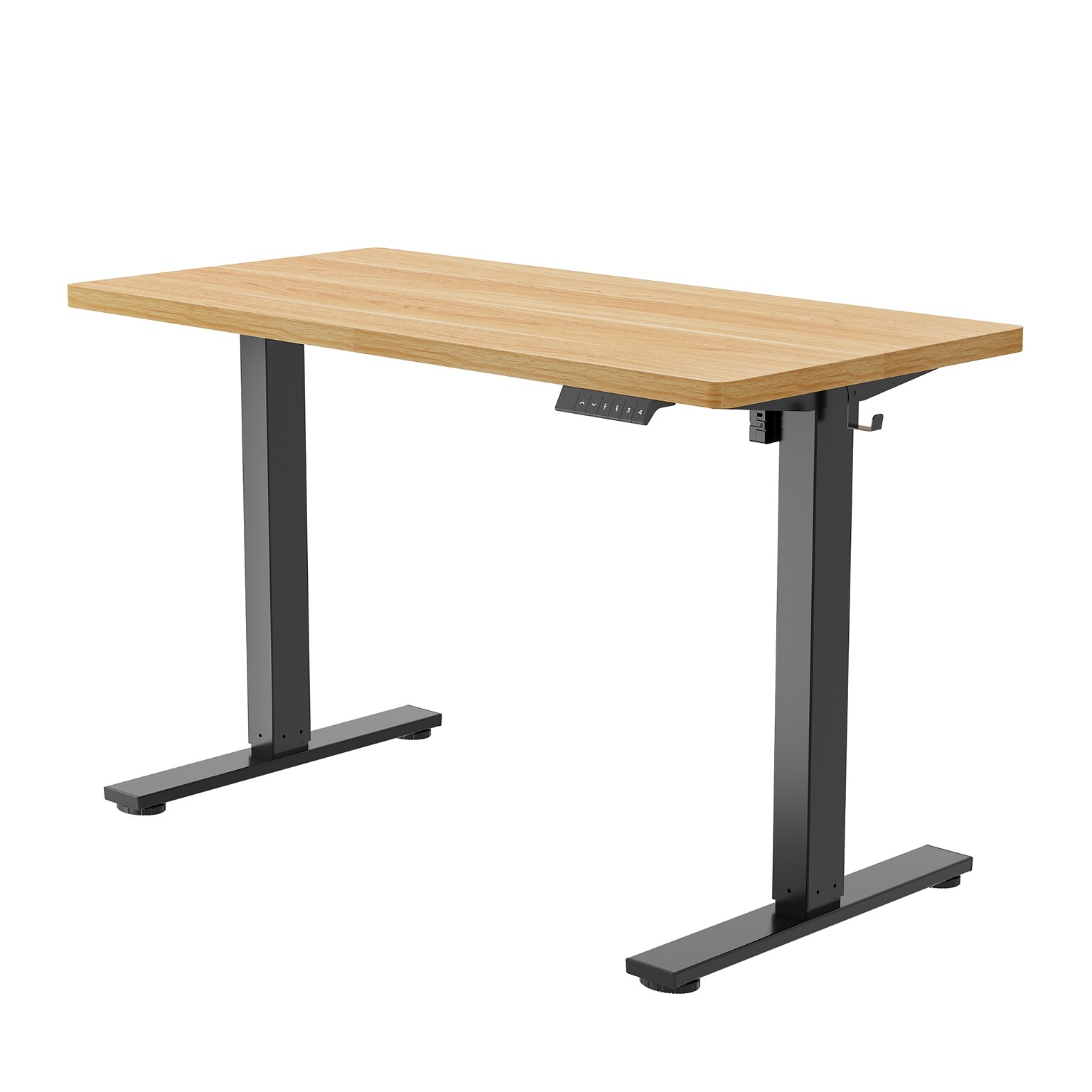 FlexiSpot E2 48W Electric Rectangular Adjustable Standing Desk, Maple/Black (E2B4824M)