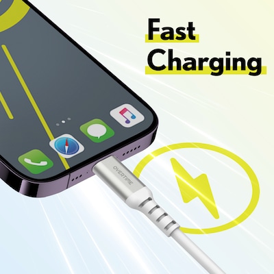 Overtime 38W Dual Port Car Charger & USB-C to Lightning Cable Bundle, White (OTC2PD6IP)