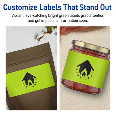 Avery Printable Rectangle Multipurpose Labels, 2.5" x 5", Bright Green, 120/Pack (94246)