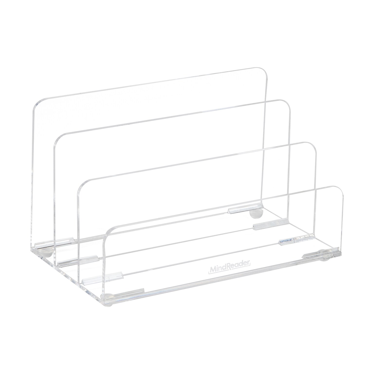 Mind Reader 3-Compartment Acrylic Desk Organizer, Clear (ASORT3-CLR)