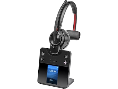 Poly Savi 8410 Office Series Wireless Noise Canceling Bluetooth Mono On-Ear Headset, MS Certified (8