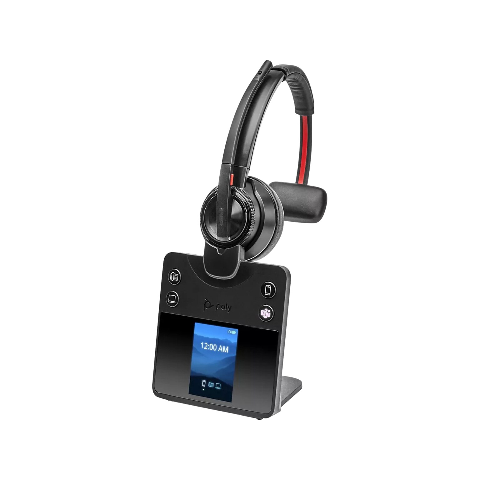 Poly Savi 8410 Office Series Wireless Noise Canceling Bluetooth Mono On-Ear Headset, MS Certified (8L7E9AA#ABA)