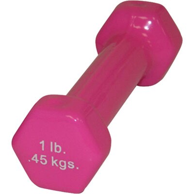 Cando® Vinyl Coated Cast Iron Dumbbell; Pink, 1 lb., Individual