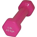 Cando® Vinyl Coated Cast Iron Dumbbell; Pink, 1 lb., Individual