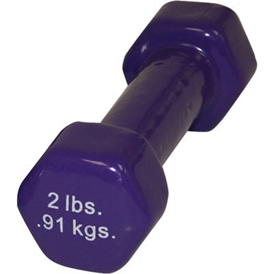 Cando® Vinyl Coated Cast Iron Dumbbell; Purple, 2 lb., Individual