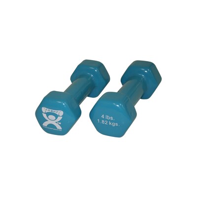 4lb Lt. Blue Vinyl Coated Cast Iron Dumbbell