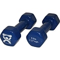 5lb Blue Vinyl Coated Cast Iron Dumbbells