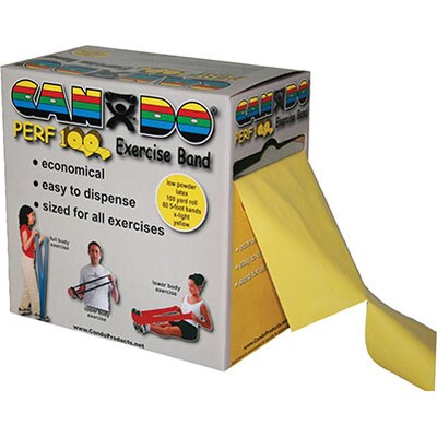 Cando® Low-Powder Perf 100™ Exercise Band; X-Light, Yellow