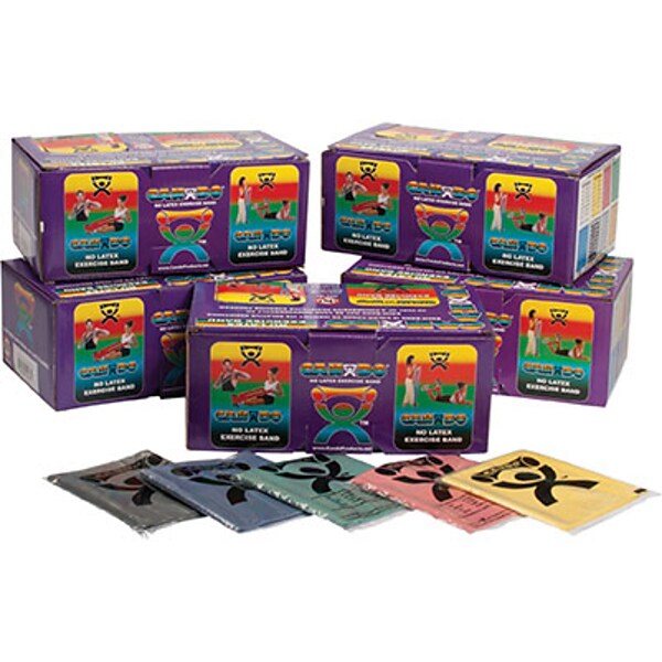 Cando® Latex- Free Pre-Cut 4 Foot Exercise Band Set