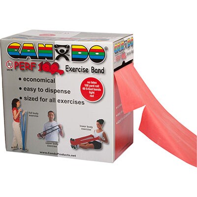 Cando® Latex-Free Perf 100™ Exercise Band; Light, Red