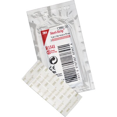 3M™ Steri-Strip™ Adhesive Skin Closures; Reinforced, 1/4 x 3, 3 Strips/Envelope, 150 Strips/Box